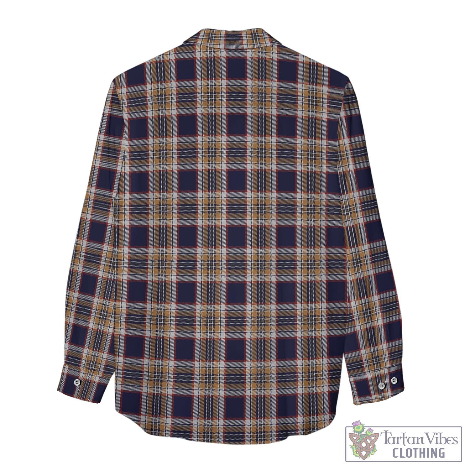 Tartan Vibes Clothing Stewart Navy Tartan Womens Casual Shirt with Family Crest