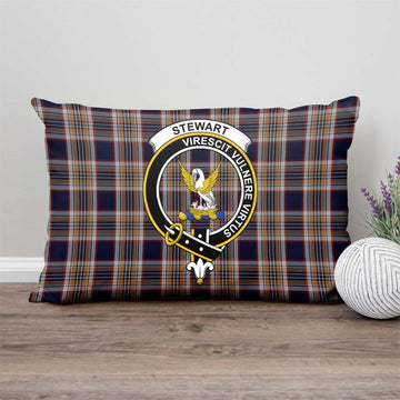 Stewart Navy Tartan Pillow Cover with Family Crest