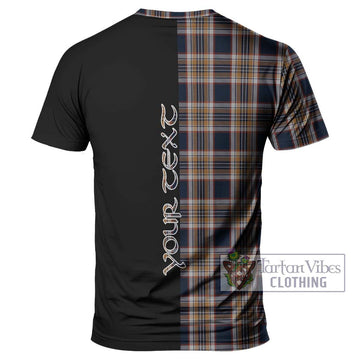 Stewart Navy Tartan T-Shirt with Family Crest and Half Of Me Style