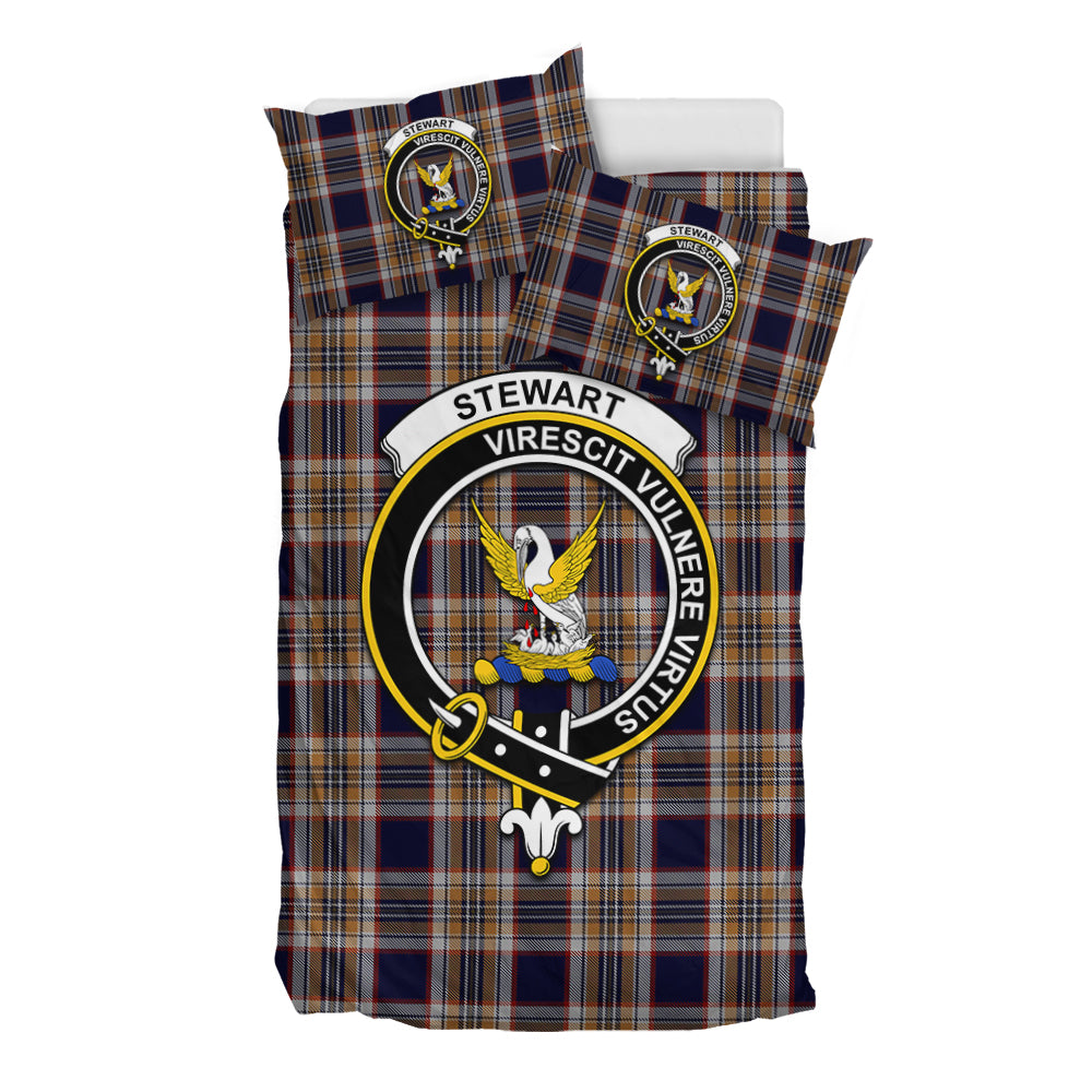 Stewart Navy Tartan Bedding Set with Family Crest - Tartan Vibes Clothing