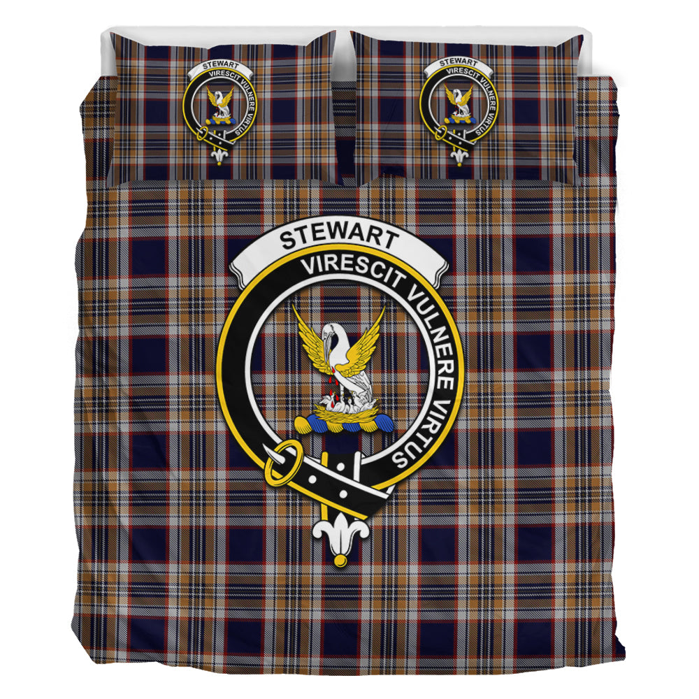 Stewart Navy Tartan Bedding Set with Family Crest - Tartan Vibes Clothing