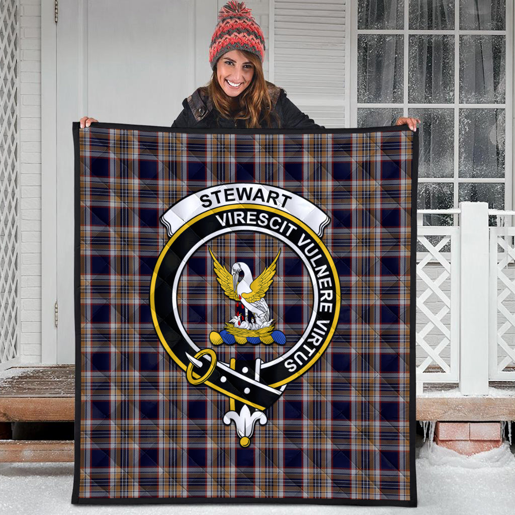 stewart-navy-tartan-quilt-with-family-crest