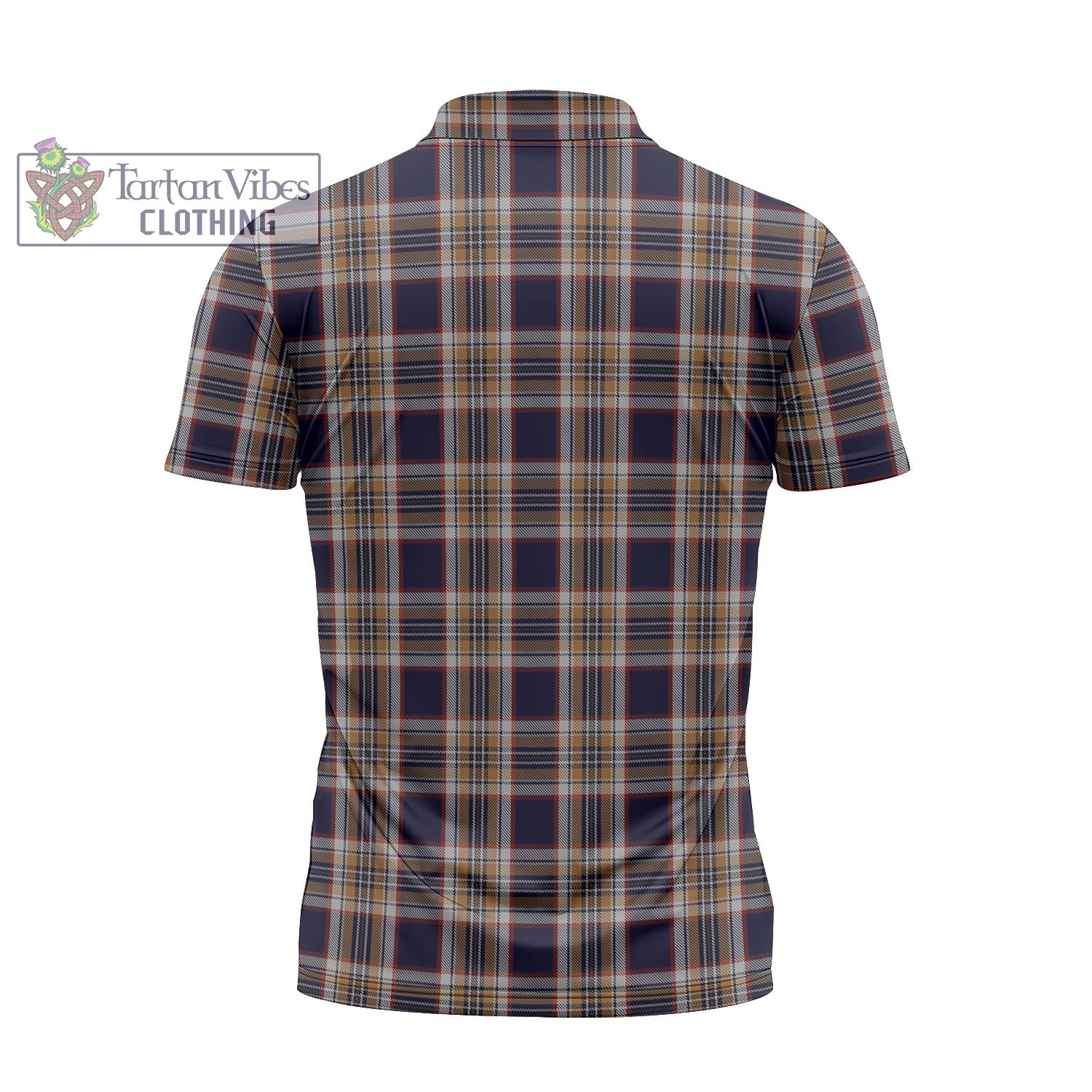 Tartan Vibes Clothing Stewart Navy Tartan Zipper Polo Shirt