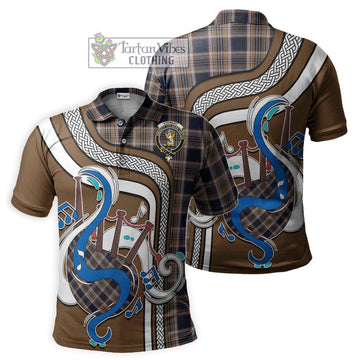 Stewart Navy Tartan Polo Shirt with Epic Bagpipe Style