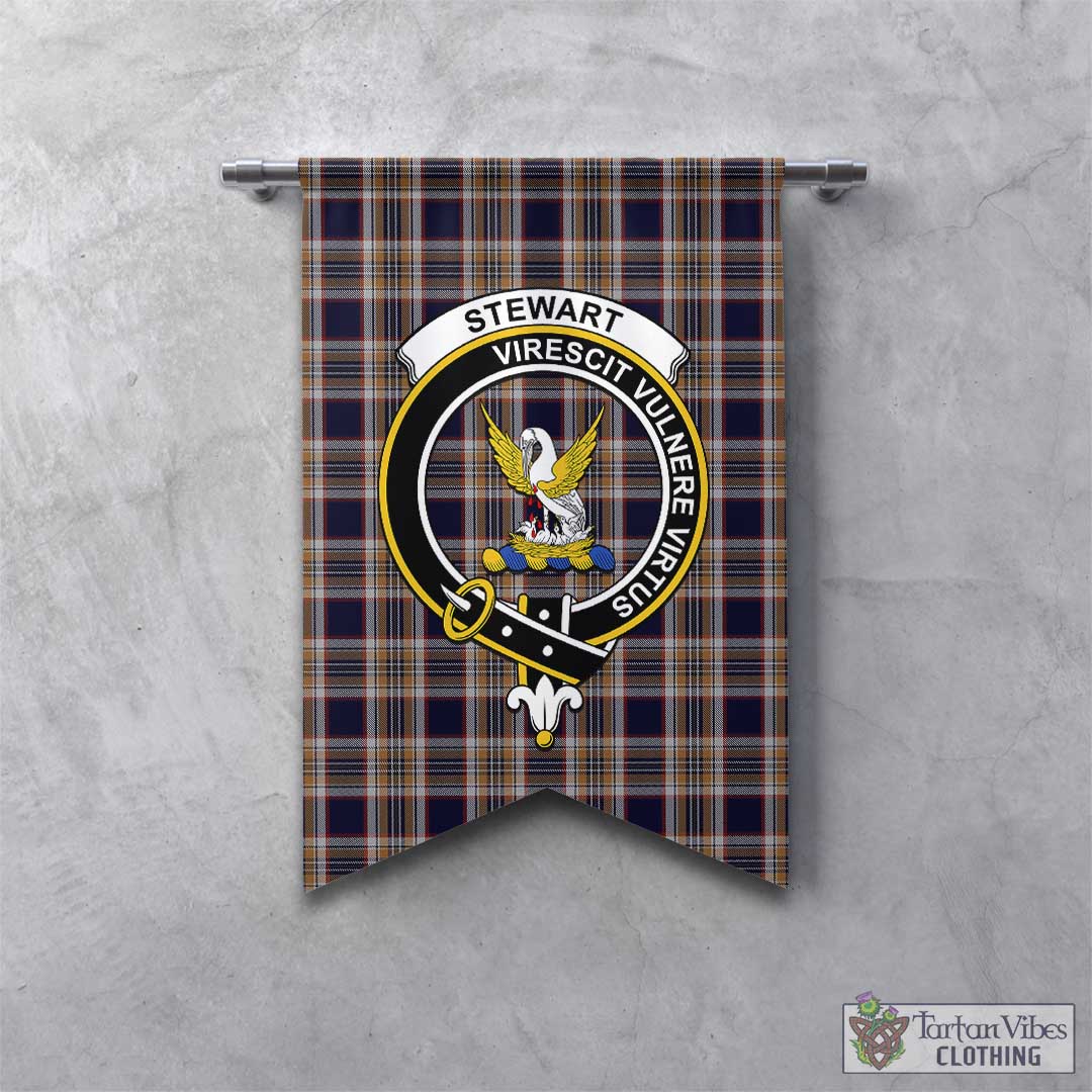 Tartan Vibes Clothing Stewart Navy Tartan Gonfalon, Tartan Banner with Family Crest