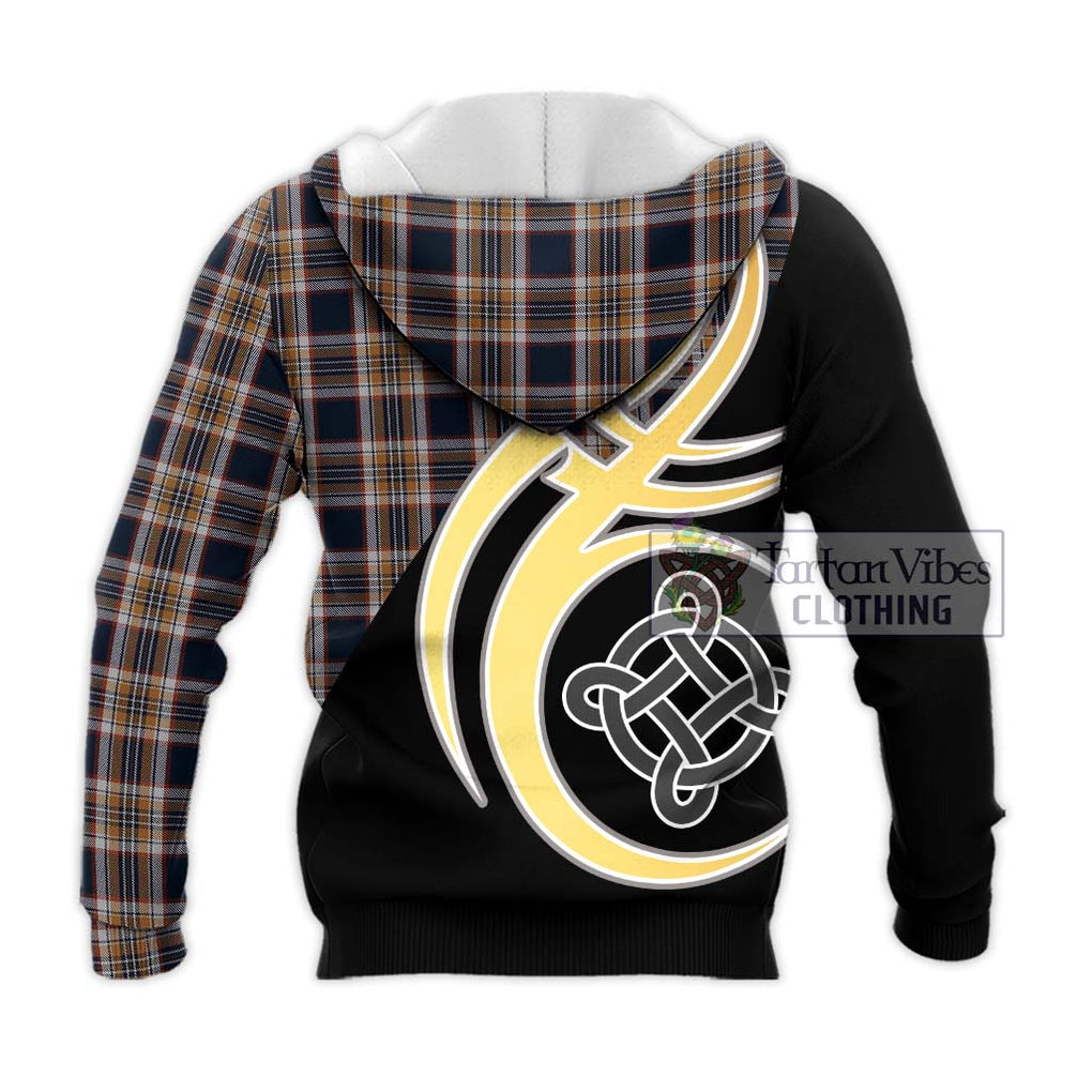 Stewart Navy Tartan Knitted Hoodie with Family Crest and Celtic Symbol Style - Tartan Vibes Clothing