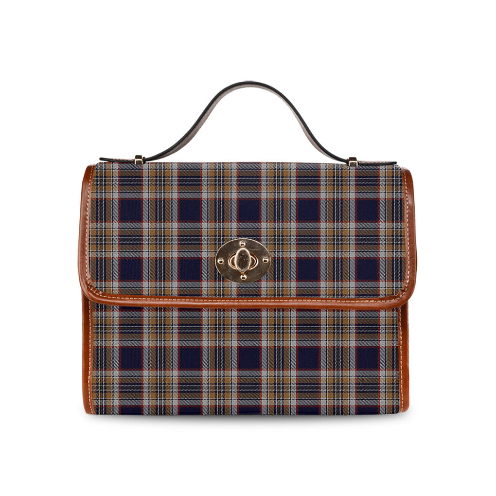 Stewart Navy Tartan Leather Strap Waterproof Canvas Bag - Tartanvibesclothing