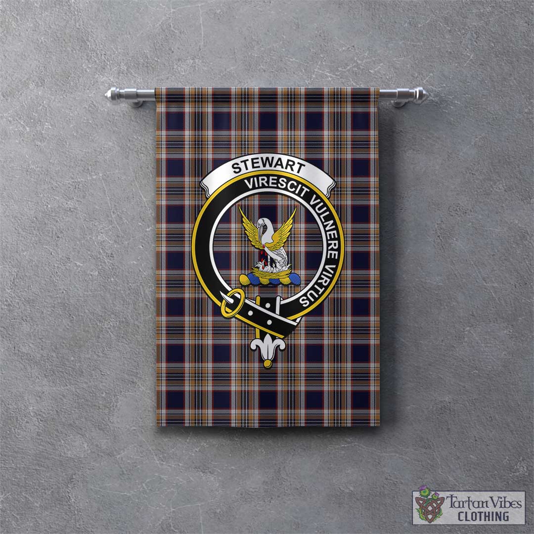 Tartan Vibes Clothing Stewart Navy Tartan Gonfalon, Tartan Banner with Family Crest