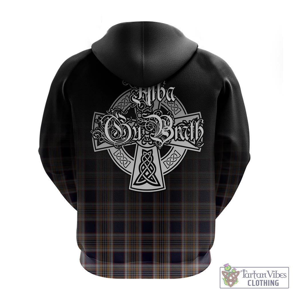 Tartan Vibes Clothing Stewart Navy Tartan Hoodie Featuring Alba Gu Brath Family Crest Celtic Inspired