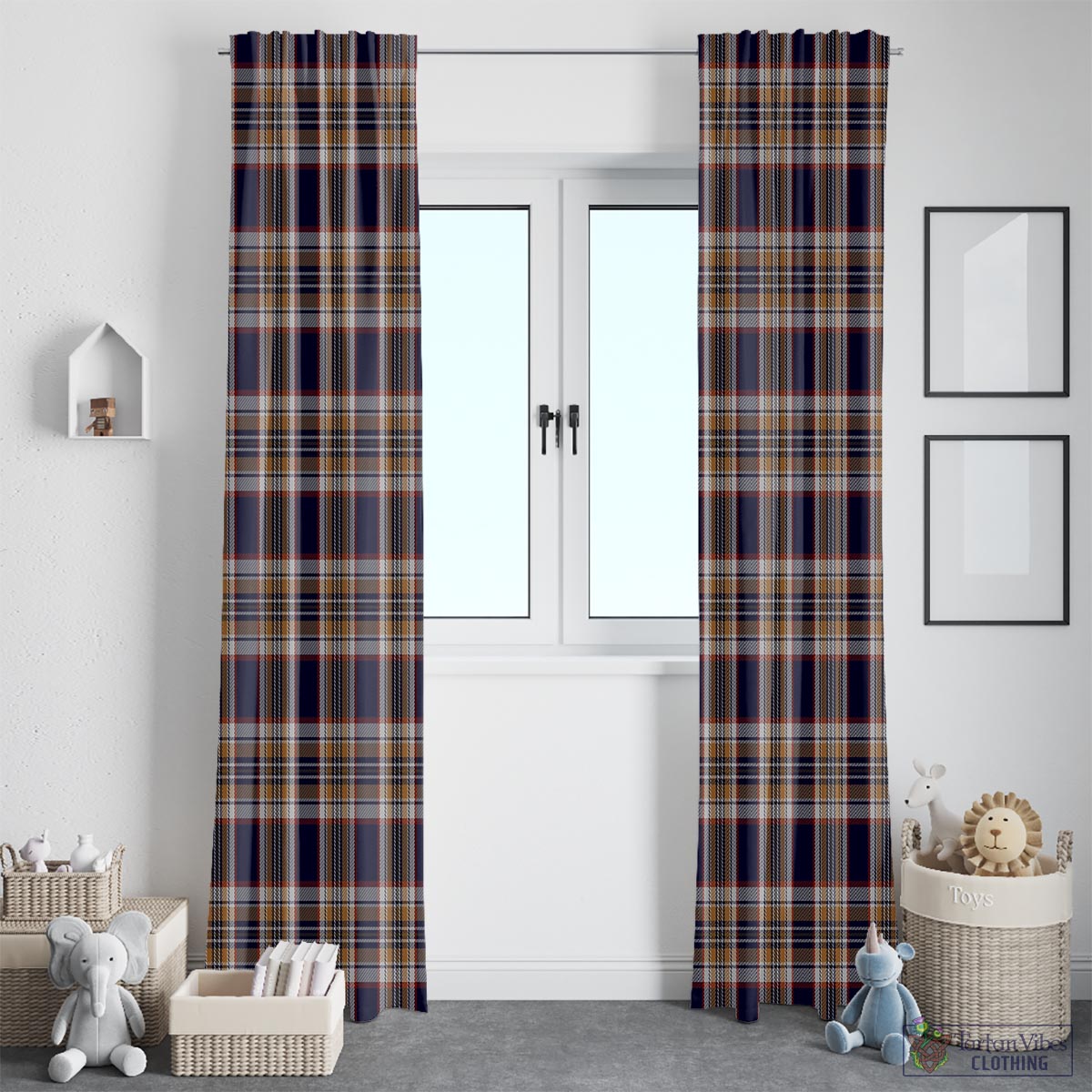 Stewart Navy Tartan Window Curtain