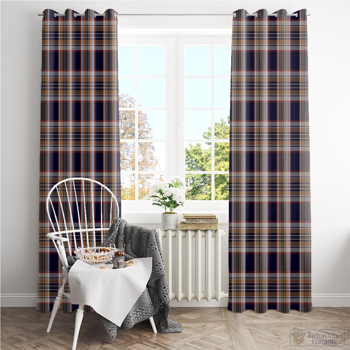 Stewart Navy Tartan Window Curtain