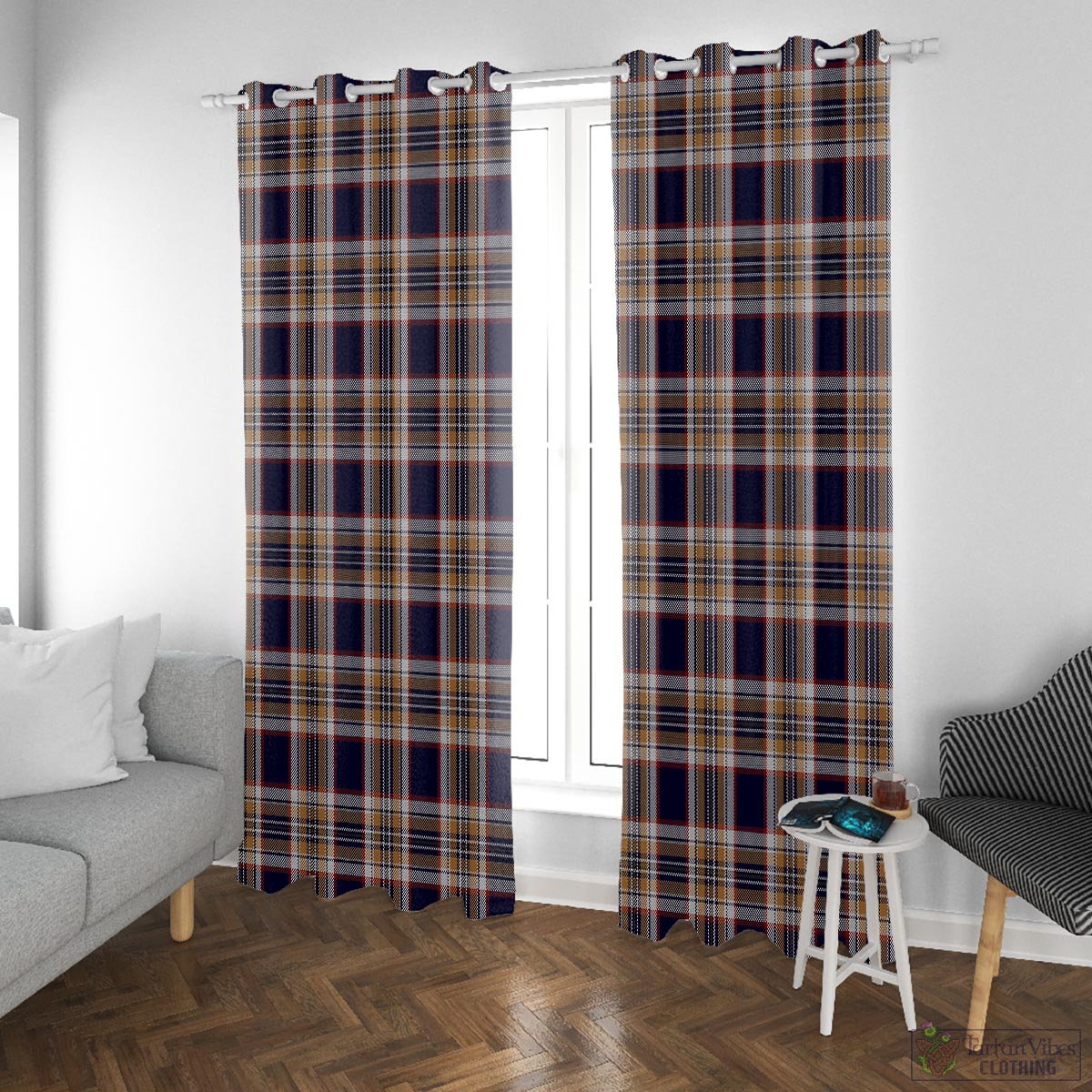 Stewart Navy Tartan Window Curtain