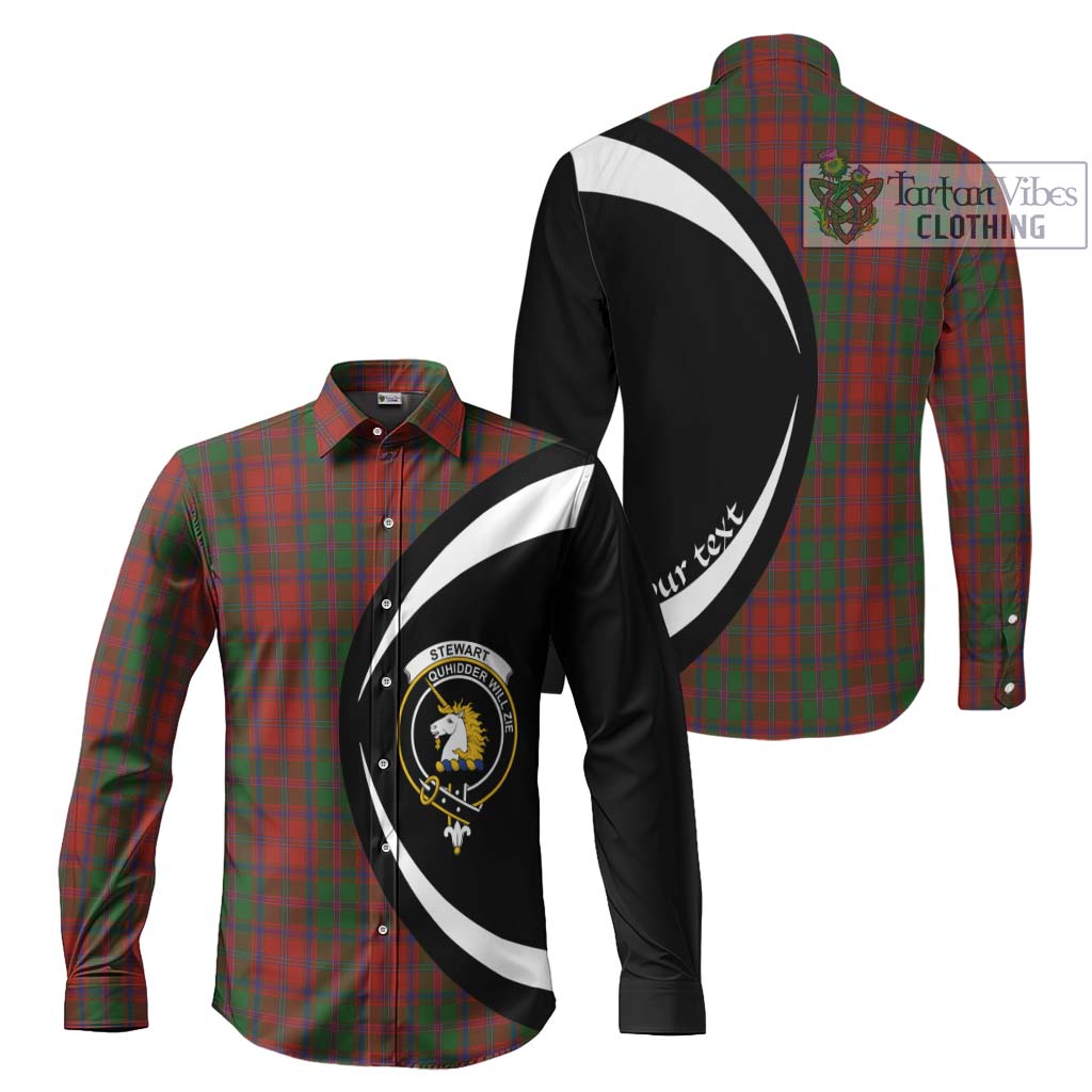 Stewart (Stuart) of Appin Tartan Long Sleeve Button Up with Family Crest Circle Style Men's Shirt S - Tartan Vibes Clothing