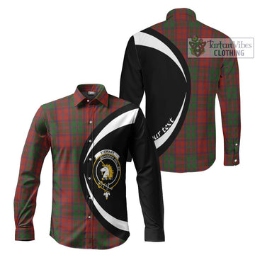 Stewart (Stuart) of Appin Tartan Long Sleeve Button Up with Family Crest Circle Style