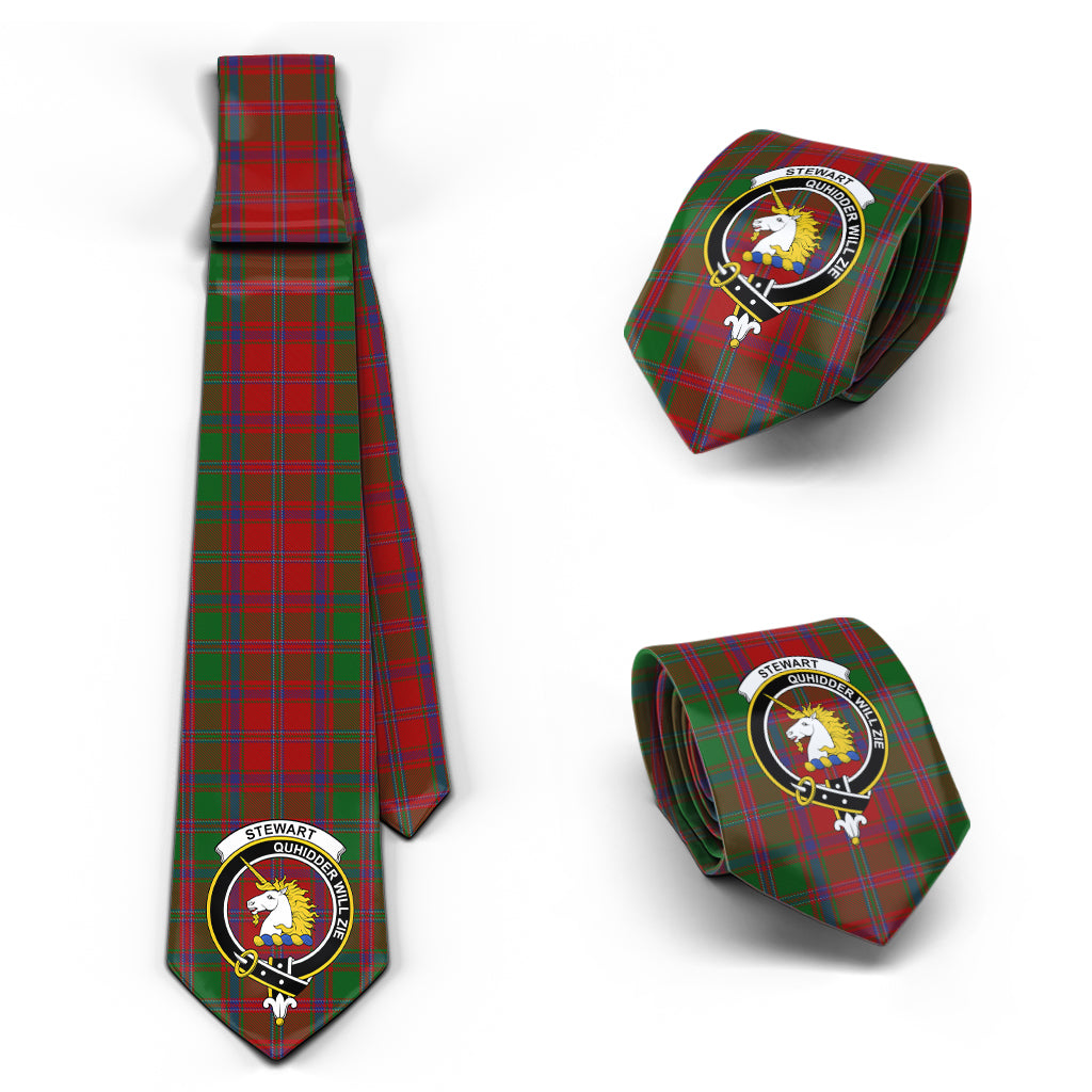 Stewart (Stuart) of Appin Tartan Classic Necktie with Family Crest Necktie One Size - Tartan Vibes Clothing