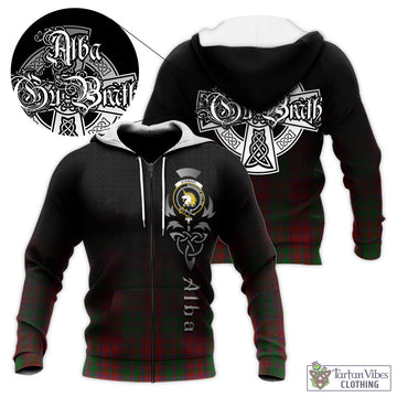 Stewart (Stuart) of Appin Tartan Knitted Hoodie Featuring Alba Gu Brath Family Crest Celtic Inspired