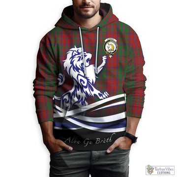 Stewart (Stuart) of Appin Tartan Hoodie with Alba Gu Brath Regal Lion Emblem