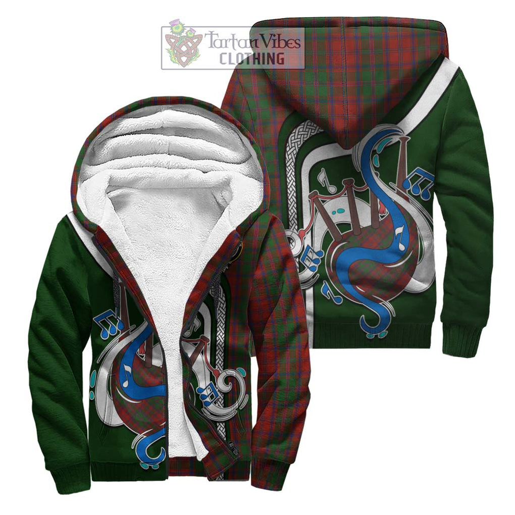 Stewart (Stuart) of Appin Tartan Sherpa Hoodie with Epic Bagpipe Style Unisex S - Tartanvibesclothing Shop