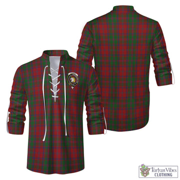 Stewart (Stuart) of Appin Tartan Men's Scottish Traditional Jacobite Ghillie Kilt Shirt with Family Crest