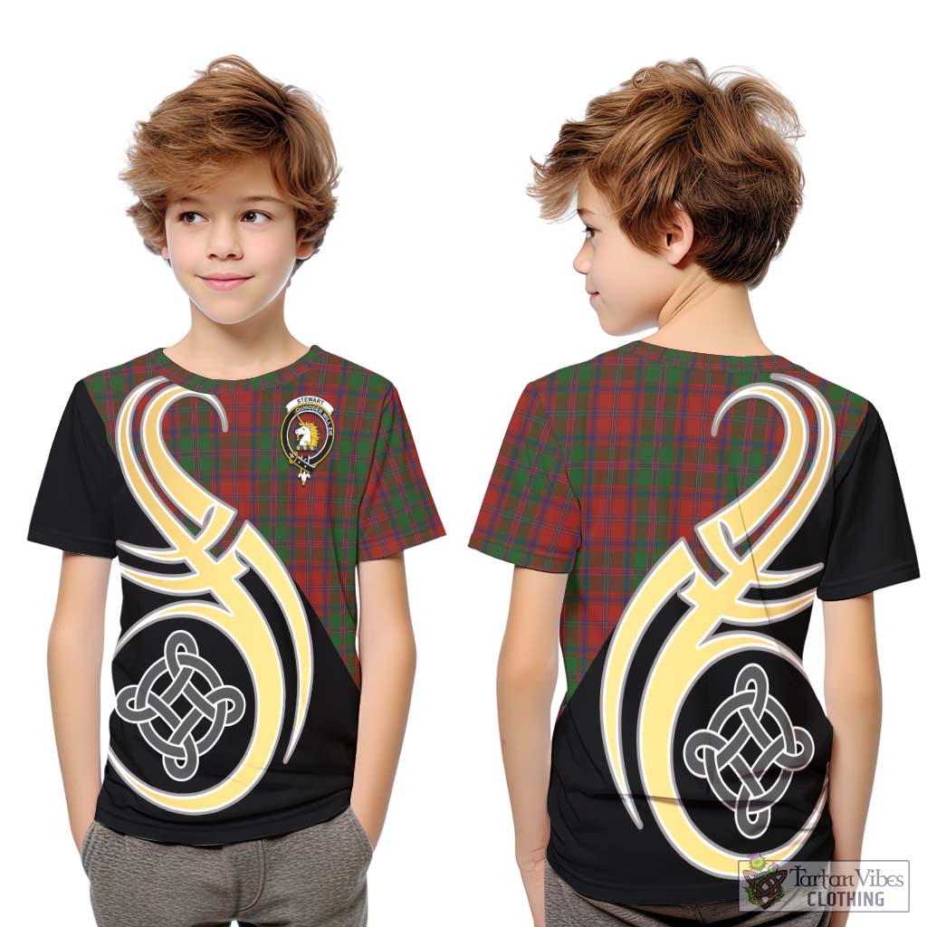 Stewart (Stuart) of Appin Tartan Kid T-Shirt with Family Crest and Celtic Symbol Style Youth XL Size14 - Tartan Vibes Clothing