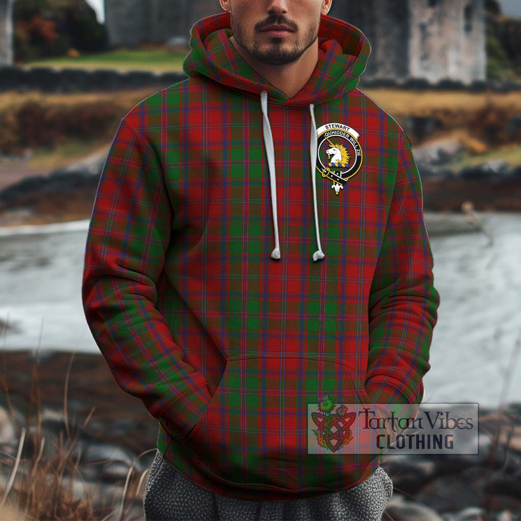 Stewart (Stuart) of Appin Tartan Cotton Hoodie with Family Crest Pullover Hoodie XS - Tartan Vibes Clothing