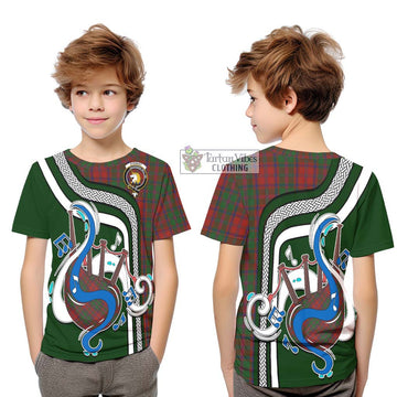 Stewart (Stuart) of Appin Tartan Kid T-Shirt with Epic Bagpipe Style