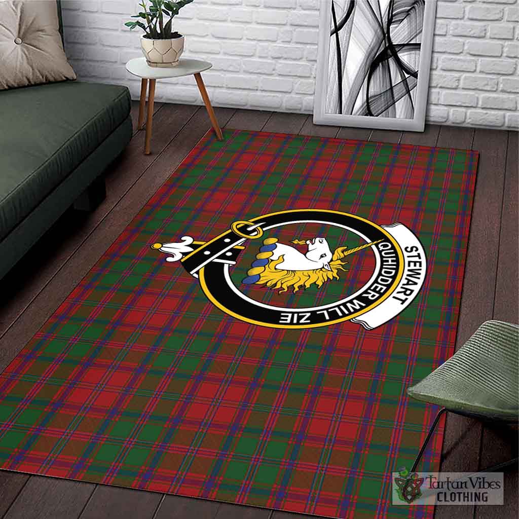 Tartan Vibes Clothing Stewart of Appin Tartan Area Rug with Family Crest