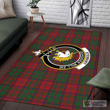 Stewart (Stuart) of Appin Tartan Area Rug with Family Crest