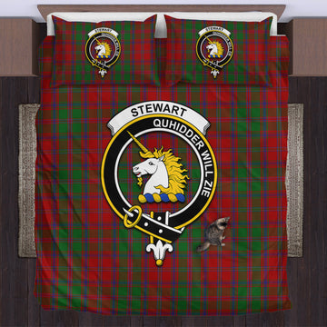 Stewart (Stuart) of Appin Tartan Bedding Set with Family Crest