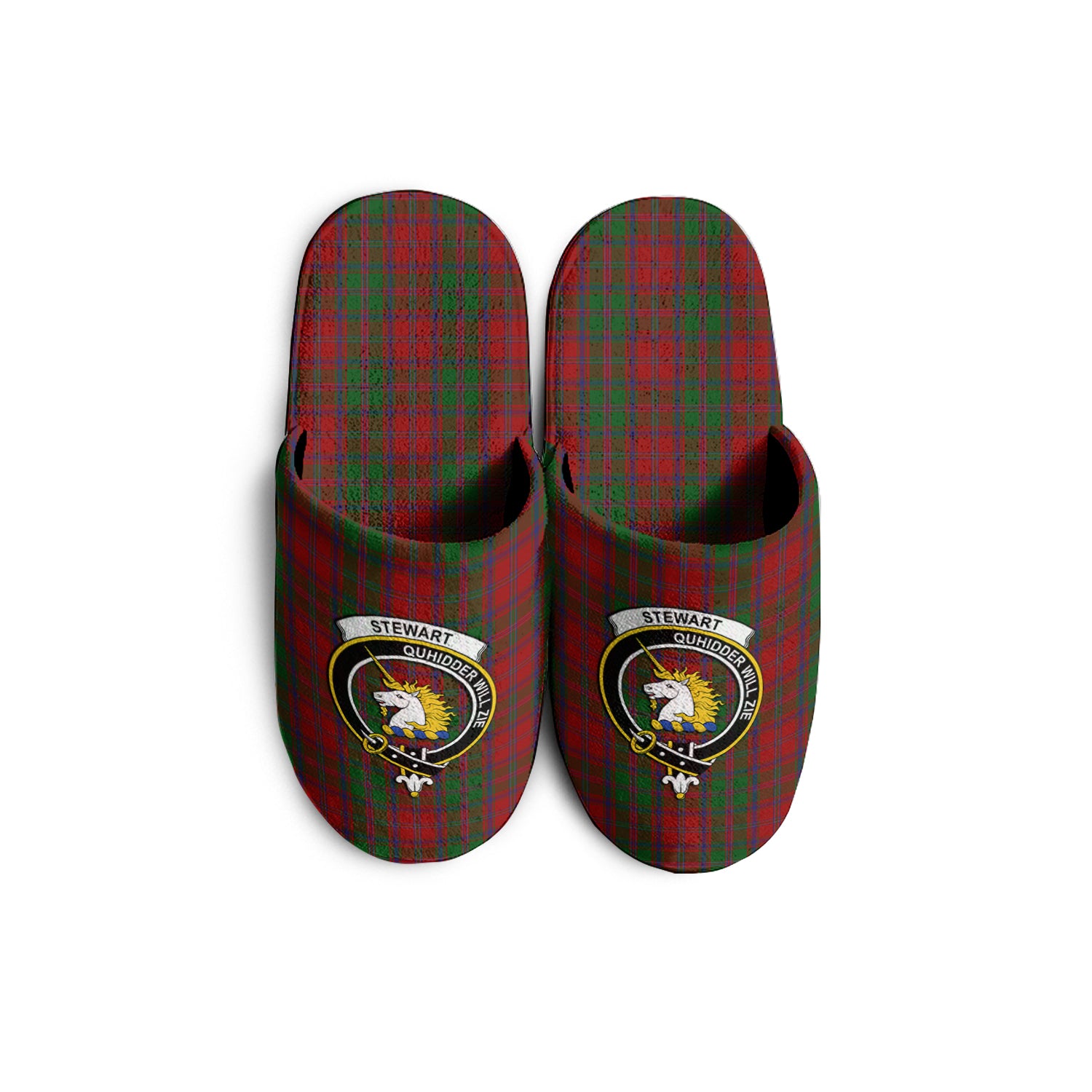 Stewart (Stuart) of Appin Tartan Home Slippers with Family Crest KIDS - Tartan Vibes Clothing