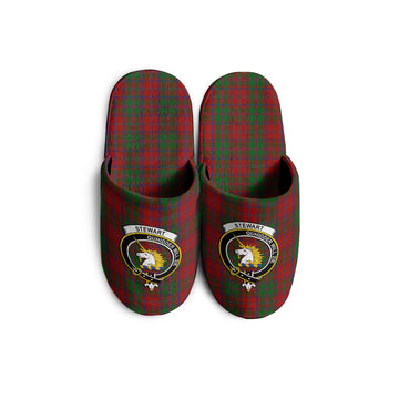 Stewart (Stuart) of Appin Tartan Home Slippers with Family Crest