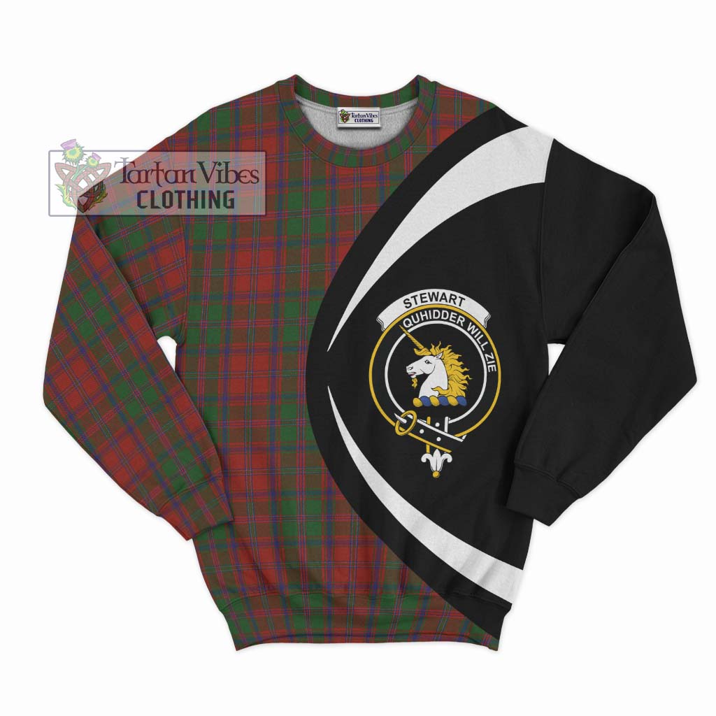 Stewart (Stuart) of Appin Tartan Sweatshirt with Family Crest Circle Style Unisex - Tartan Vibes Clothing