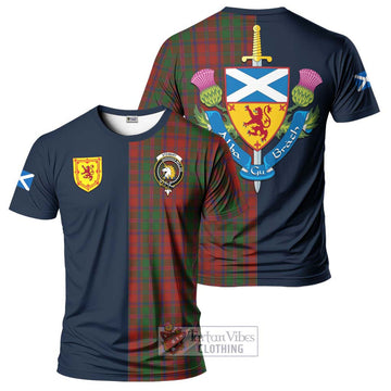 Stewart (Stuart) of Appin Tartan T-Shirt Alba with Scottish Lion Royal Arm Half Style