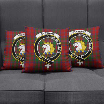 Stewart (Stuart) of Appin Tartan Pillow Cover with Family Crest