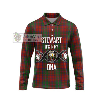 Stewart (Stuart) of Appin Tartan Long Sleeve Polo Shirt with Family Crest DNA In Me Style