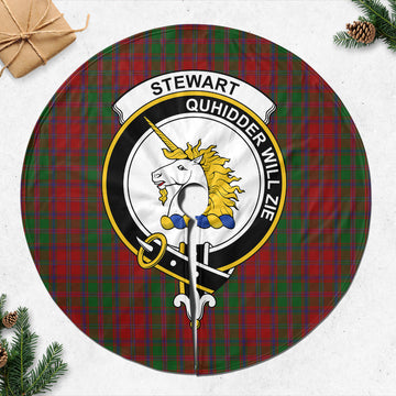 Stewart (Stuart) of Appin Tartan Christmas Tree Skirt with Family Crest