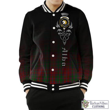 Stewart (Stuart) of Appin Tartan Baseball Jacket Featuring Alba Gu Brath Family Crest Celtic Inspired