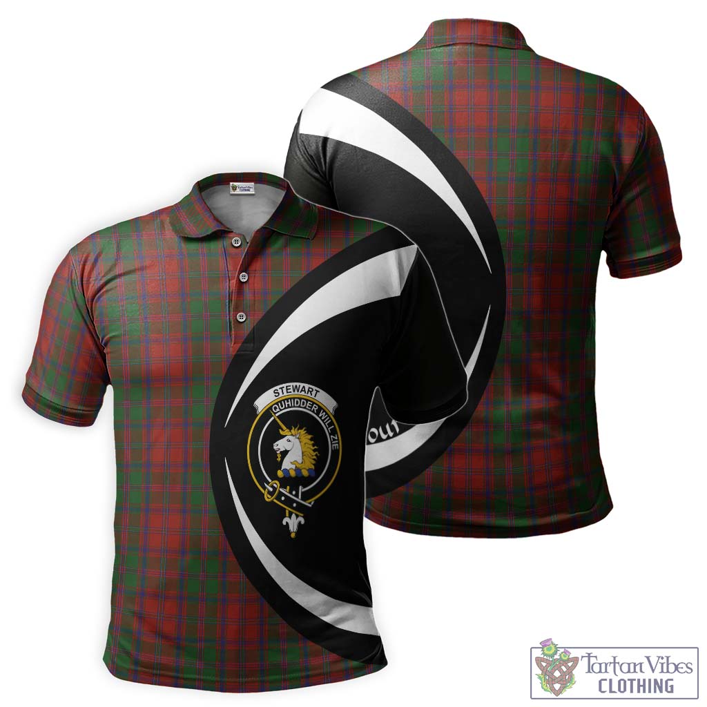 Tartan Vibes Clothing Stewart of Appin Tartan Men's Polo Shirt with Family Crest Circle Style