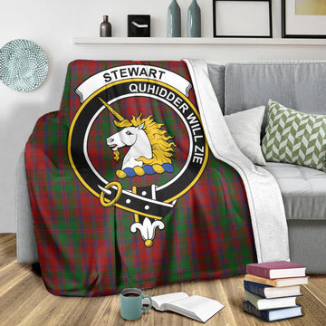 Stewart (Stuart) of Appin Tartan Blanket with Family Crest