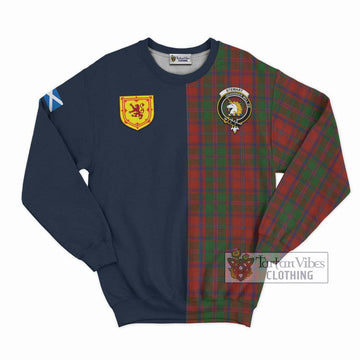 Stewart (Stuart) of Appin Tartan Sweatshirt Alba with Scottish Lion Royal Arm Half Style