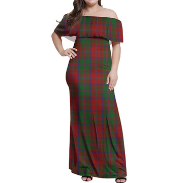 Stewart (Stuart) of Appin Tartan Off Shoulder Long Dress