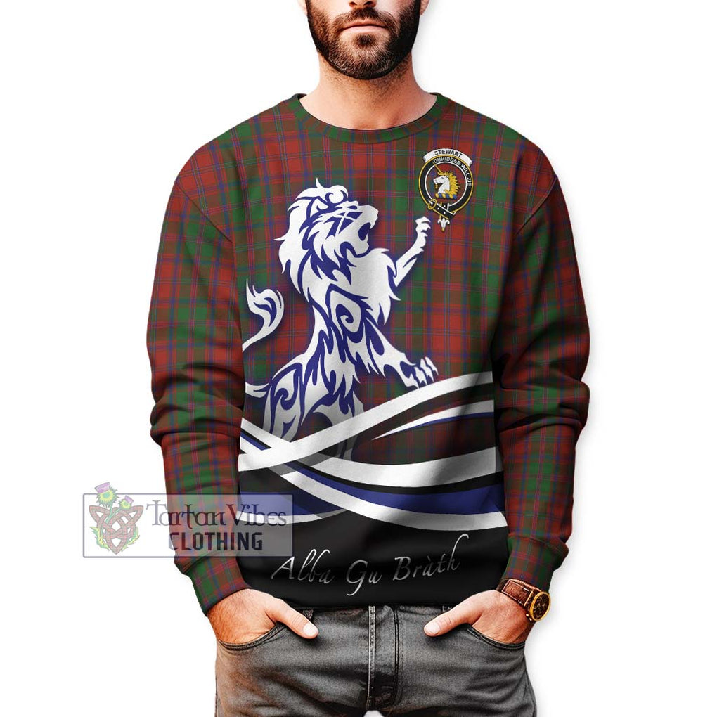 Stewart (Stuart) of Appin Tartan Sweatshirt with Alba Gu Brath Regal Lion Emblem Unisex - Tartanvibesclothing Shop