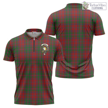 Stewart (Stuart) of Appin Tartan Zipper Polo Shirt with Family Crest