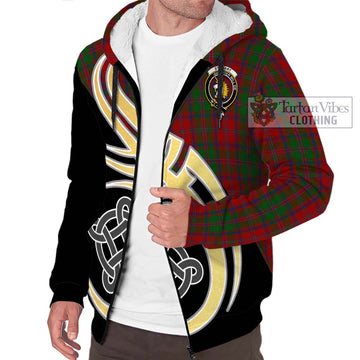 Stewart (Stuart) of Appin Tartan Sherpa Hoodie with Family Crest and Celtic Symbol Style