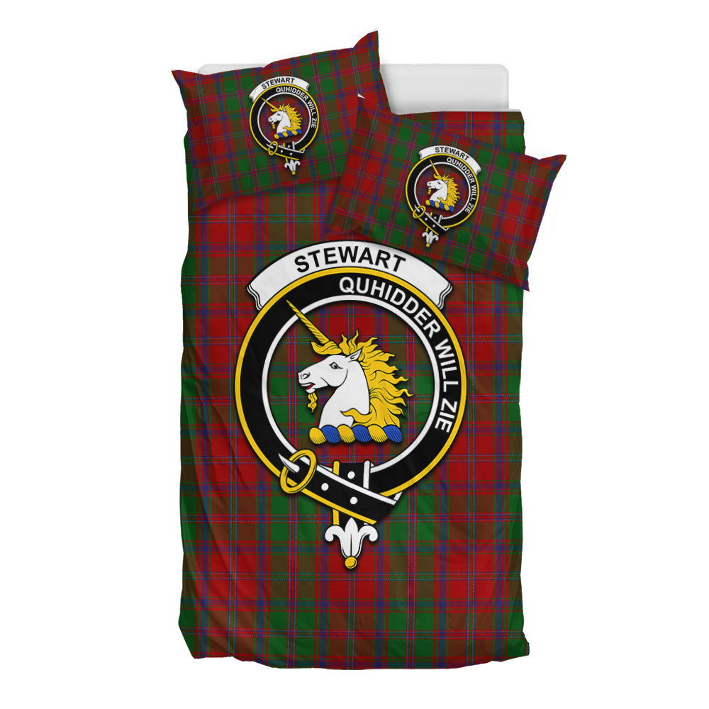 Stewart (Stuart) of Appin Tartan Bedding Set with Family Crest - Tartan Vibes Clothing