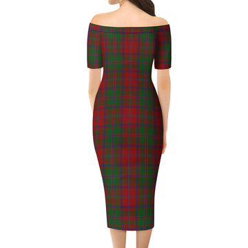 Stewart (Stuart) of Appin Tartan Off Shoulder Lady Dress