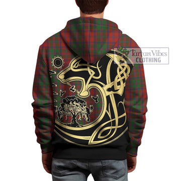 Stewart (Stuart) of Appin Tartan Hoodie with Family Crest Celtic Wolf Style