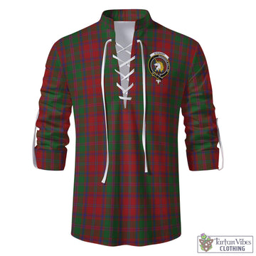 Stewart (Stuart) of Appin Tartan Men's Scottish Traditional Jacobite Ghillie Kilt Shirt with Family Crest