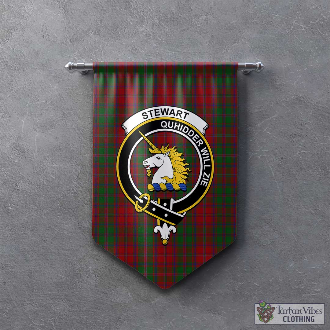 Tartan Vibes Clothing Stewart of Appin Tartan Gonfalon, Tartan Banner with Family Crest