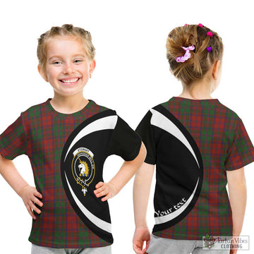 Stewart (Stuart) of Appin Tartan Kid T-Shirt with Family Crest Circle Style